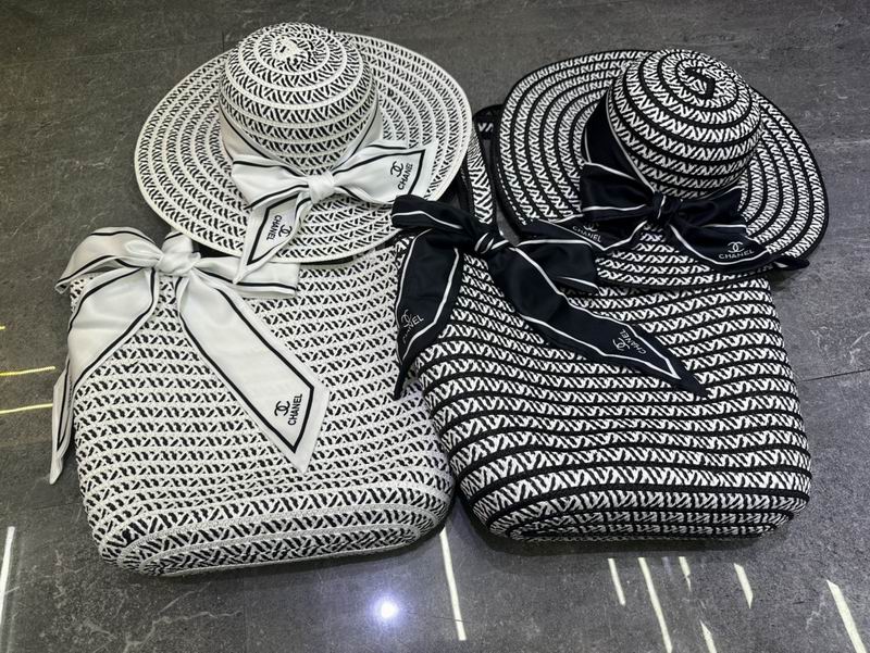 Chanel beach bag & hat dx10